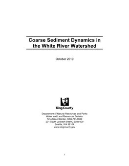 Usgs Course Sediment Dynamics in the White River Watershed