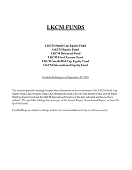 LKCM Portfolio Holdings File