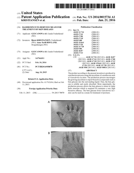 (12) Patent Application Publication (10) Pub. No.: US 2016/0015734 A1 KRISTIANSEN Et Al