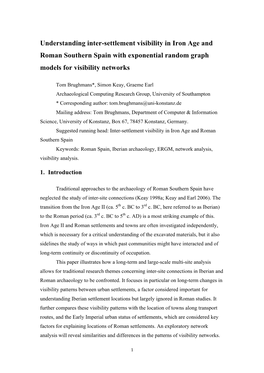 Understanding Inter-Settlement Visibility in Iron Age and Roman Southern Spain with Exponential Random Graph Models for Visibility Networks