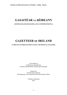 Gasaitéar Na Héireann/Gazetteer of Ireland – Gaeilge – Béarla