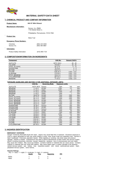 Material Safety Data Sheet