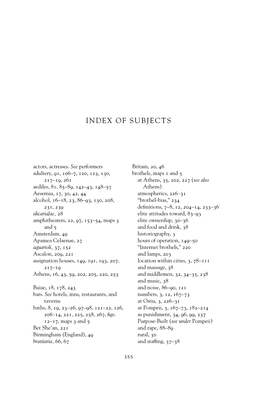 Index of Subjects