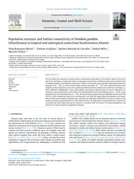 Population Structure and Habitat Connectivity of Genidens Genidens (Siluriformes) in Tropical and Subtropical Coasts from Southwestern Atlantic