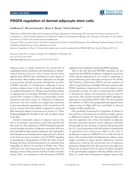 PDGFA Regulation of Dermal Adipocyte Stem Cells