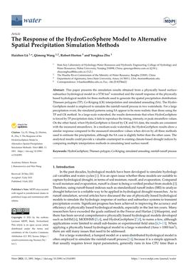 The Response of the Hydrogeosphere Model to Alternative Spatial Precipitation Simulation Methods