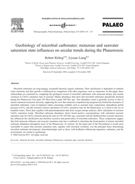 Geobiology of Microbial Carbonates: Metazoan and Seawater Saturation State Influences on Secular Trends During the Phanerozoic