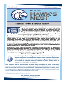 Thankful for the Seahawk Family