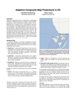 Adaptive Composite Map Projections in D3 Sukolsak Sakshuwong Gabor Angeli Sukolsak@Stanford.Edu Angeli@Stanford.Edu