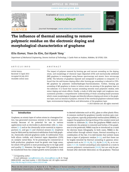 The Influence of Thermal Annealing to Remove Polymeric