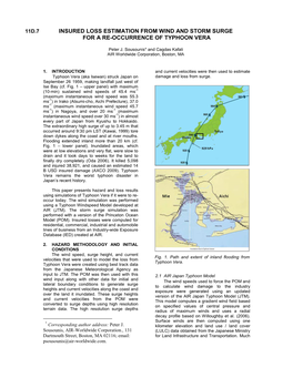 Insured Loss Estimation from Wind and Storm Surge for A