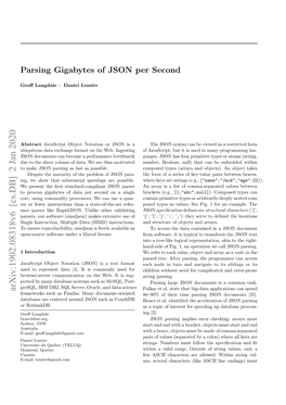 Parsing Gigabytes of JSON Per Second