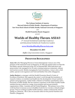 Worlds of Healthy Flavors ASIA® 2Nd Annual Invitational Leadership Conference and Educational Initiative for Foodservice Leaders