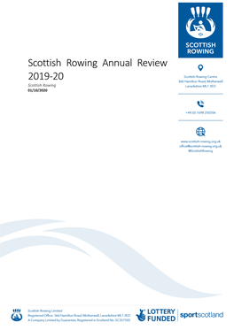 Scottish Rowing Annual Review 2019-20 Scottish Rowing 01/10/2020