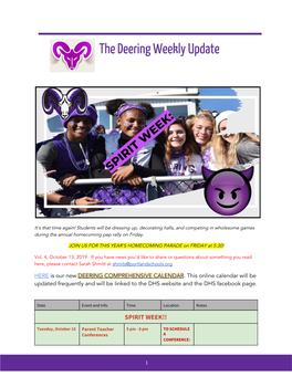 The Deering Weekly Update