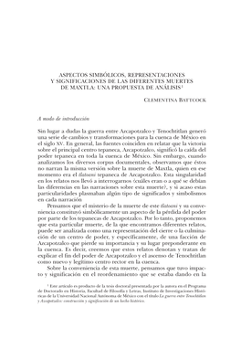 Aspectos Simbólicos, Representaciones Y Significaciones De Las Diferentes Muertes De Maxtla: Una Propuesta De Análisis 