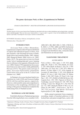 The Genus Alysicarpus Neck. Ex Desv. (Leguminosae) in Thailand