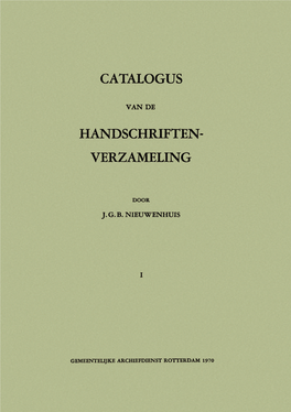Catalogus Handschriften- Verzameling