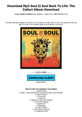 Download Mp3 Soul II Soul Back to Life: the Collect Album Download