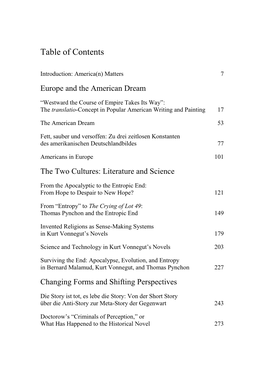 Table of Contents