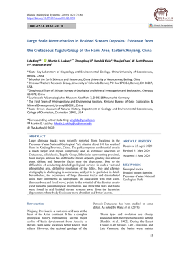 Evidence from the Cretaceous Tugulu Group of the Hami Area, Eastern Xinjiang, China