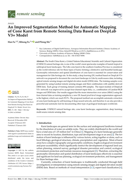 An Improved Segmentation Method for Automatic Mapping of Cone Karst from Remote Sensing Data Based on Deeplab V3+ Model