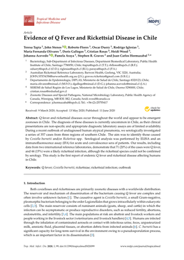 Evidence of Q Fever and Rickettsial Disease in Chile