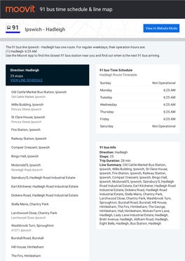 91 Bus Time Schedule & Line Route