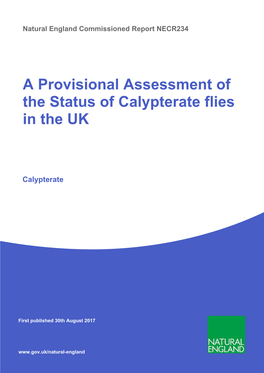 A Provisional Assessment of the Status of Calypterate Flies in the UK