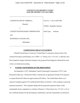 US V. United Technologies Corporation and Rockwell Collins