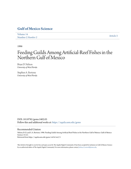 Feeding Guilds Among Artificial-Reef Fishes in the Northern Gulf of Mexico Brian D