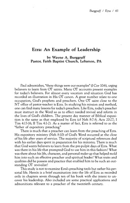 Ezra: an Example of Leadership