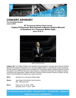 Concert Advisory