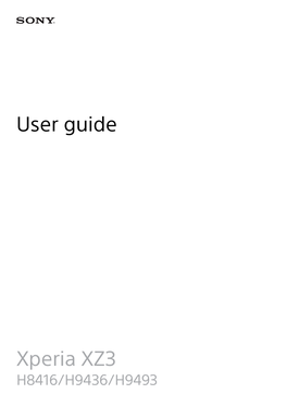 Sony Xperia XZ3 Manual