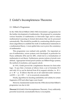 2 Gödel's Incompleteness Theorems