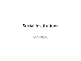 Social Institutions