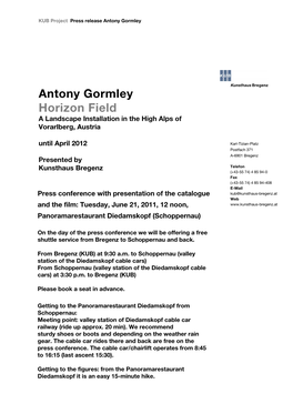 Antony Gormley Horizon Field a Landscape Installation in the High Alps of Vorarlberg, Austria