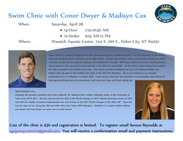 Swim Clinic with Conor Dwyer & Madisyn