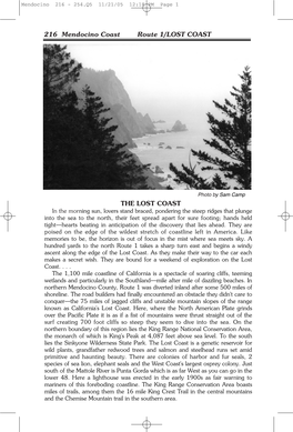 Pages 216-254 the Lost Coast, Shelter Cove & Garberville