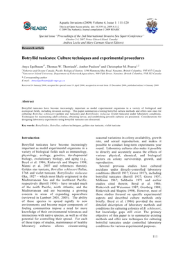 Botryllid Tunicates: Culture Techniques and Experimental Procedures