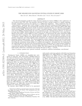 THE MILLISECOND MAGNETAR CENTRAL ENGINE in SHORT Grbs