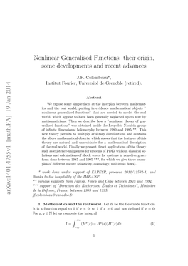 Nonlinear Generalized Functions: Their Origin, Some Developments and Recent Advances