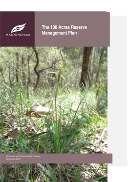 100 Acres Management Plan 2010