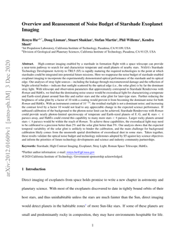 Overview and Reassessment of Noise Budget of Starshade Exoplanet Imaging