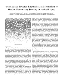 Towards Emphasis As a Mechanism to Harden Networking Security in Android Apps