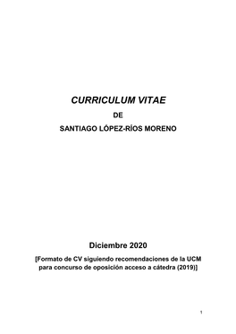 Curriculum Vitae De Santiago López-Ríos Moreno