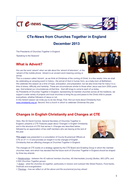 Cte-News from Churches Together in England December 2013