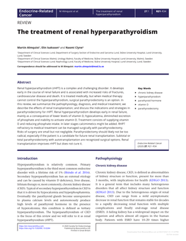 The Treatment of Renal Hyperparathyroidism