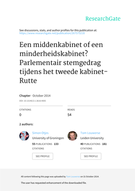 Parlementair Stemgedrag Tijdens Het Tweede Kabinet- Rutte