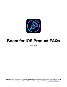 Boom for Ios Product Faqs